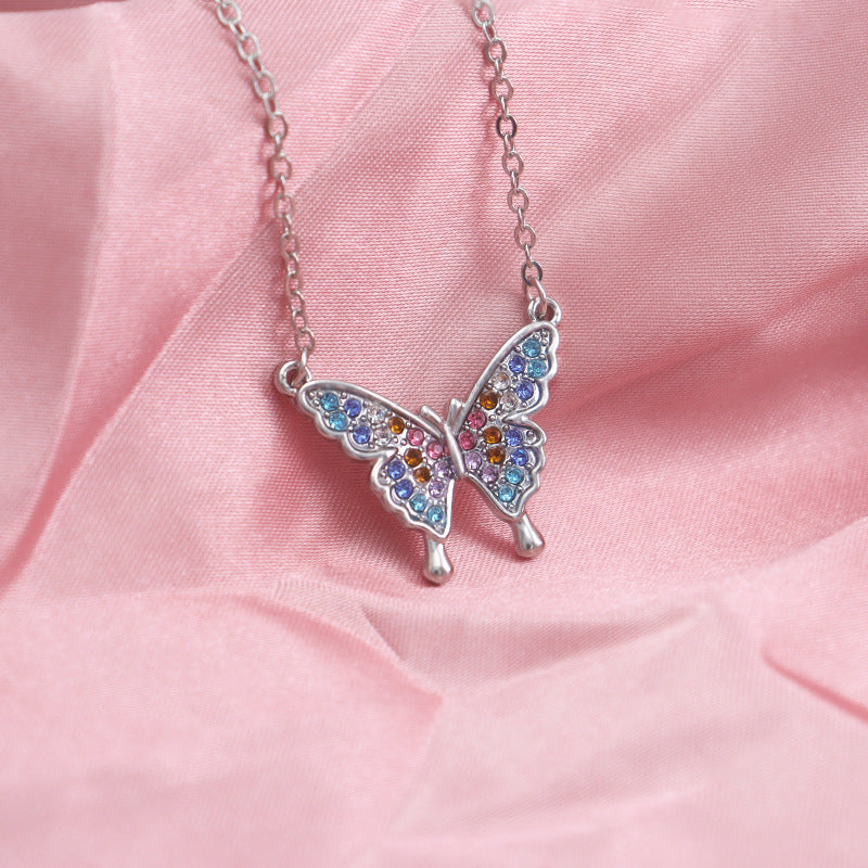 Wholesale Colorful Dopamine Animal Children's Clavicle Chain Versatile High-grade Butterfly Necklaces